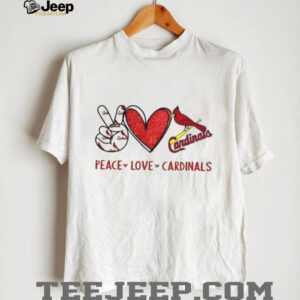 St. Louis Cardinals Peace Love Cardinals Baseball Fan T Shirt