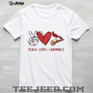 St. Louis Cardinals Peace Love Cardinals Baseball Fan T Shirt
