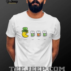 St. Patrick's Day Leprechaun Pac Man Beer Mug Parody T Shirt