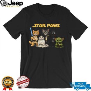 Star Paws Funny Cat Characters Parody Black T Shirt Star Paws Funny Cat Characters Parody Black T Shirt