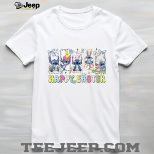 Stitch Happy Easter Day Blue Alien Bunny Coquette T Shirt