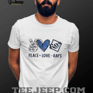 Tampa Bay Rays Peace Love Rays Baseball Glitter Graphic T Shirt Tampa Bay Rays Peace Love Rays Baseball Glitter Graphic T Shirt