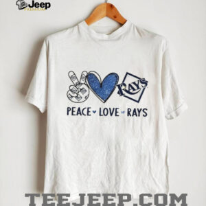 Tampa Bay Rays Peace Love Rays Baseball Glitter Graphic T Shirt