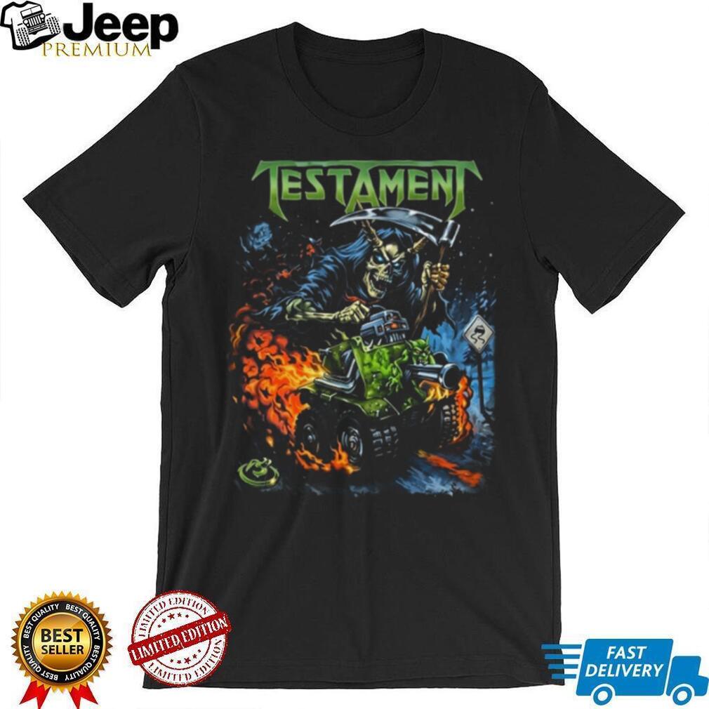 Testament Skeleton Reaper Driving Monster Truck Thrash Metal T Shirt Testament Skeleton Reaper Driving Monster Truck Thrash Metal T Shirt