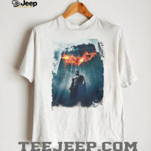 The Dark Knight Batman Burning Bat Symbol Skyline Graphic T Shirt