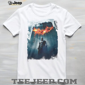 The Dark Knight Batman Burning Bat Symbol Skyline Graphic T Shirt