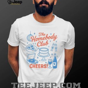 The Homebody Club Cheers Pizza and Wine Social Battery T Shirt The Homebody Club Cheers Pizza and Wine Social Battery T Shirt