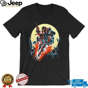 The Mandalorian and Grogu Star Wars Retro Flight Graphic T Shirt