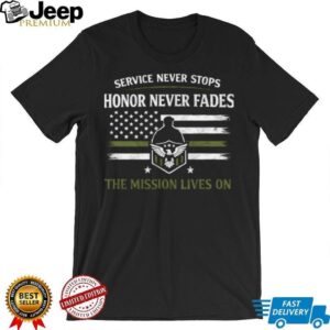 The Mission Lives On Green Line American Flag Military Veteran Shirt