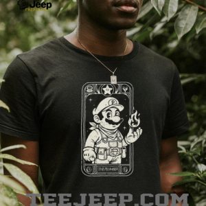 The Plumber Retro Mario Fireball Tarot Card Graphic T shirt The Plumber Retro Mario Fireball Tarot Card Graphic T shirt