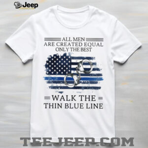 Thin Blue Line American Flag Handcuffs T shirt Police Pride Shirt