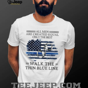 Thin Blue Line American Flag Handcuffs T shirt Police Pride Shirt