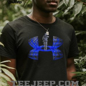 Thin Blue Line Police Officer Salute Athletic Shield T Shirt Thin Blue Line Police Officer Salute Athletic Shield T Shirt