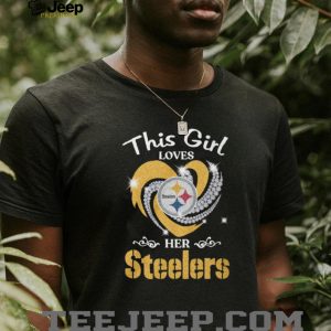This Girl Loves Her Steelers Glitter Heart Logo Women's T Shirt