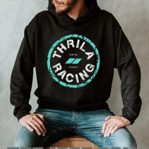 Thrila Racing Team Distressed Circle Logo Black T Shirt