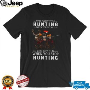 You Get Old When You Stop Hunting Deer Hunter Eagle Flag Vintage Style T Shirt
