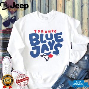 Toronto Blue Jays Oatmeal Heather Bubble Logo Pullover T shirt