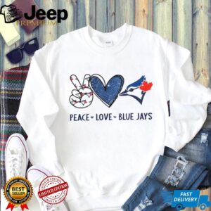 Toronto Blue Jays Peace Love Blue Jays Baseball Logo Graphic T Shirt