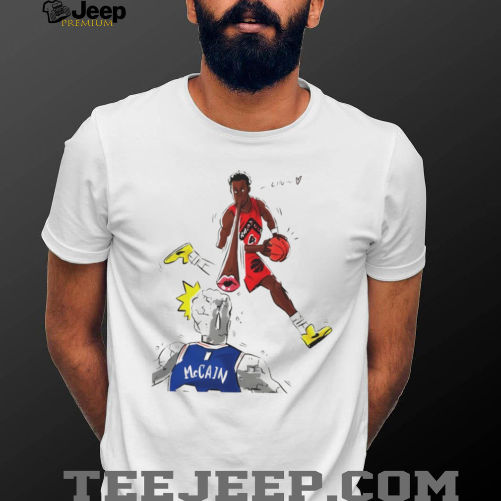 Toronto Raptors Scottie Barnes vs McCain Illustration T Shirt Toronto Raptors Scottie Barnes vs McCain Illustration T Shirt
