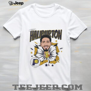 Tyrese Haliburton Indiana Pacers Basketball Star Cartoon Graphic T Shirt