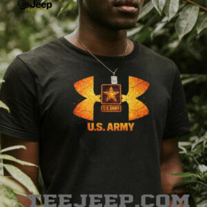 U.S. Army Star Logo Cracked Fire Design Patriotic T Shirt