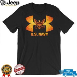 U.S. Navy Eagle & Anchor Cracked Fire Logo Graphic T Shirt