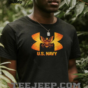 U.S. Navy Eagle & Anchor Cracked Fire Logo Graphic T Shirt