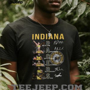 Indiana Pacers Team Players Signatures Basketball T Shirt