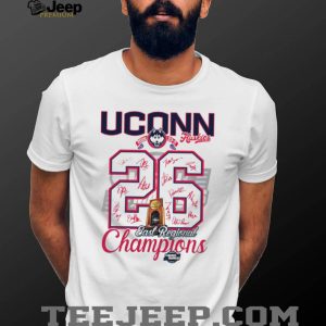 UConn Huskies 2026 East Regional Champions Signature Roster T Shirt UConn Huskies 2026 East Regional Champions Signature Roster T Shirt