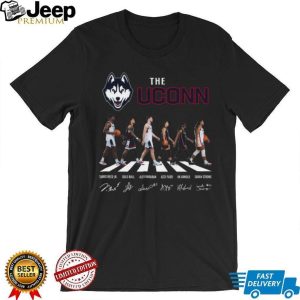 UConn Huskies Abbey Road Basketball Team Signatures Black T Shirt UConn Huskies Abbey Road Basketball Team Signatures Black T Shirt