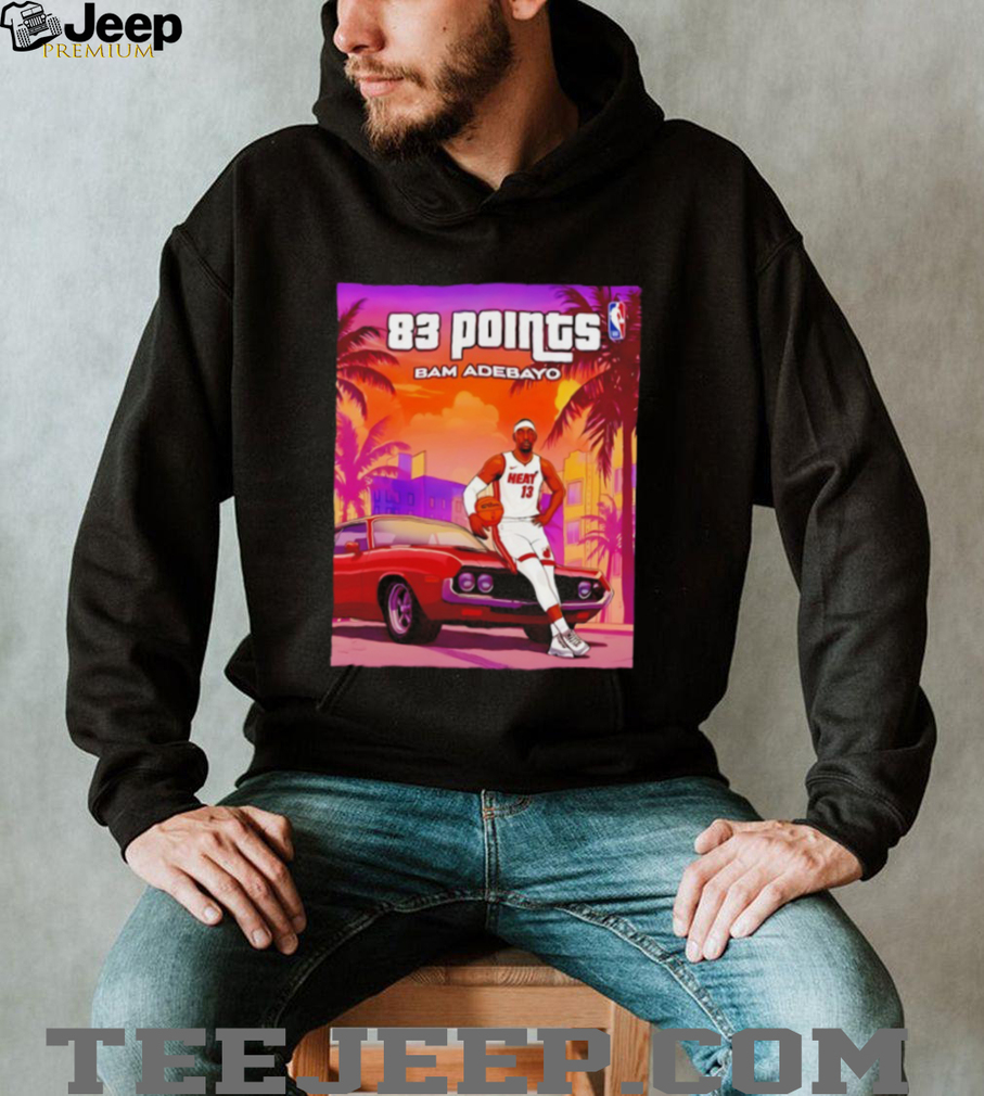 Bam Adebayo 83 Points Miami Vice Style Red Muscle Car T Shirt Bam Adebayo 83 Points Miami Vice Style Red Muscle Car T Shirt