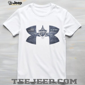 US Air Force Blue Camo Jet Pilot Military Pride White T Shirt