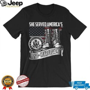 US Army 250 Year Legacy She Served America Veteran Sweatshirt