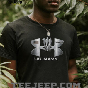 US Navy Veterans Tribute Brushed Metal Shield Graphic T Shirt