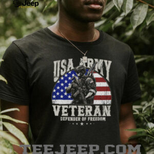 USA Army Veteran Defender of Freedom Soldier Patriotic T Shirt