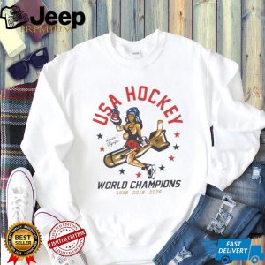 USA Women’s Hockey World Champions 1998 2018 2026 Retro Pin up T Shirt USA Women’s Hockey World Champions 1998 2018 2026 Retro Pin up T Shirt