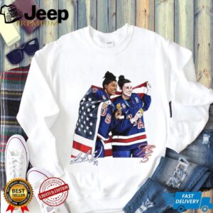 USA Women's Ice Hockey Gold Medalists Knight and Edwards Signature T Shirt