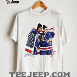 USA Women's Ice Hockey Gold Medalists Knight and Edwards Signature T Shirt