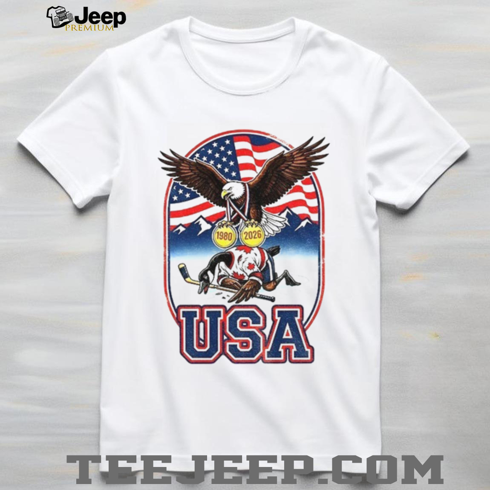 USA vs Canada Ice Hockey 1980 & 2026 Gold Medal Eagle Victory T Shirt USA vs Canada Ice Hockey 1980 & 2026 Gold Medal Eagle Victory T Shirt