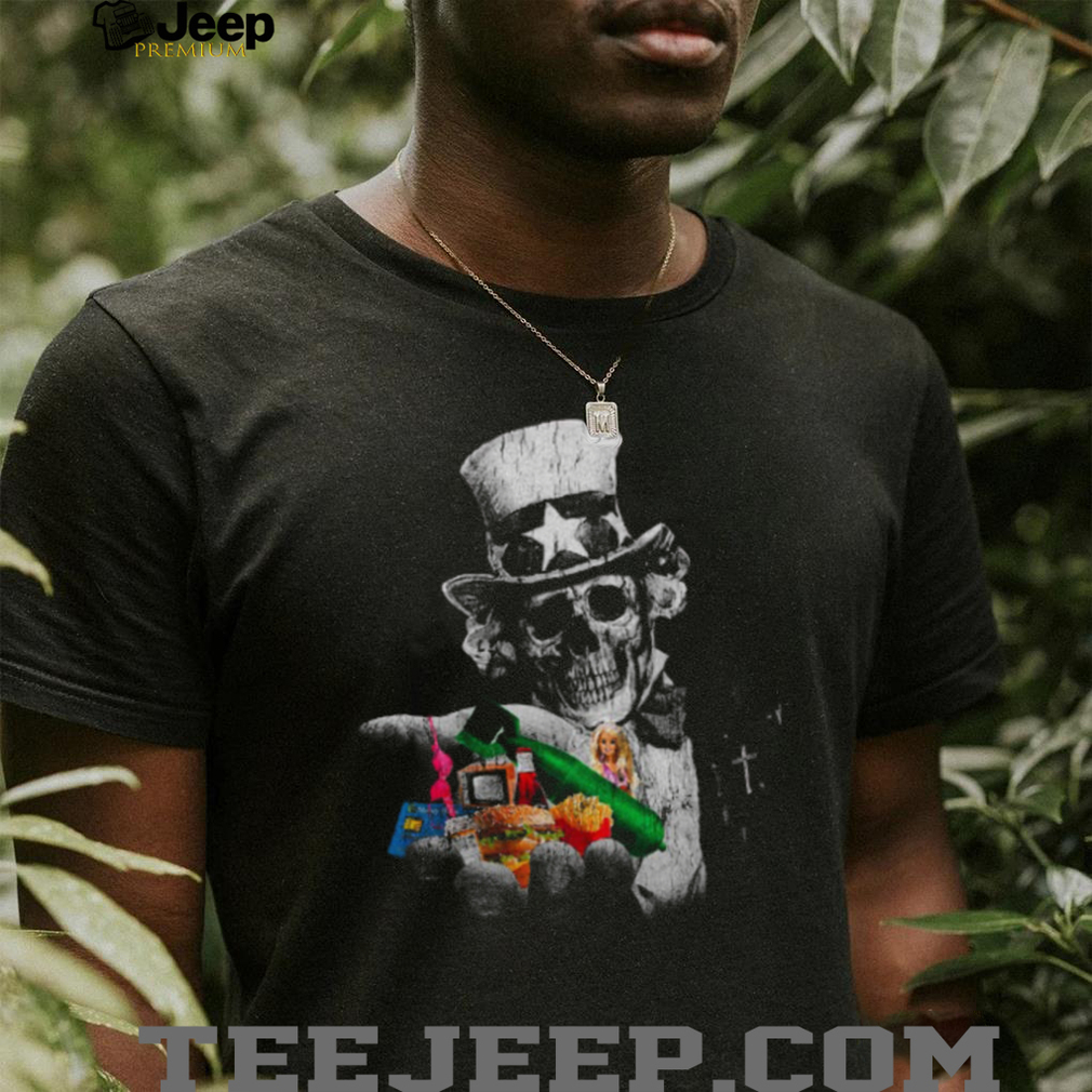 Uncle Sam Skeleton Satire Graphic T Shirt Anti Consumerism Art Uncle Sam Skeleton Satire Graphic T Shirt Anti Consumerism Art