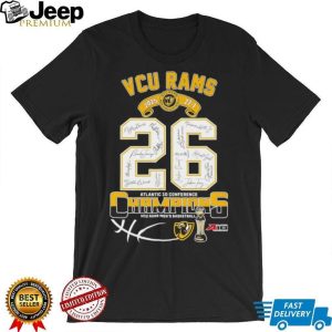 VCU Rams 2025 Atlantic 10 Conference Champions Signed Roster T shirt
