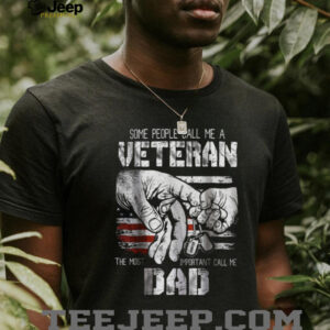 Veteran Dad Fist Bump US Flag Patriotic Father's Day Shirt