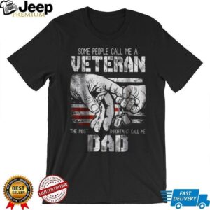 Veteran Dad Fist Bump US Flag Patriotic Father's Day Shirt