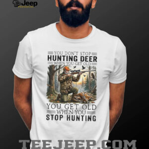 Veteran Deer Hunter Rifle Graphic T shirt Never Stop Hunting Gift