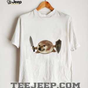 Warrior Doge Meme With Knife And Shield Graphic White T Shirt Warrior Doge Meme With Knife And Shield Graphic White T Shirt