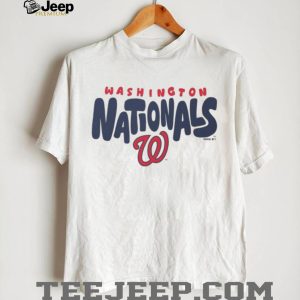 Washington Nationals Heritage Logo Oatmeal Heather Crewneck T shirt Washington Nationals Heritage Logo Oatmeal Heather Crewneck T shirt