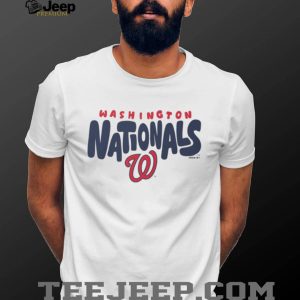 Washington Nationals Heritage Logo Oatmeal Heather Crewneck T shirt