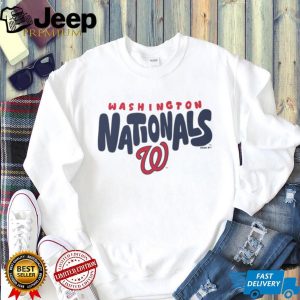 Washington Nationals Heritage Logo Oatmeal Heather Crewneck T shirt