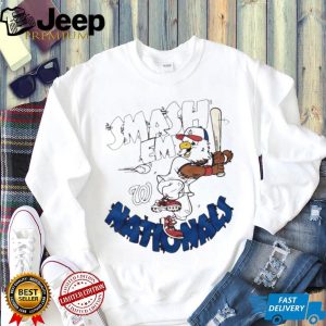 Washington Nationals Screech Mascot “Smash Em” Baseball Shirt Washington Nationals Screech Mascot “Smash Em” Baseball Shirt