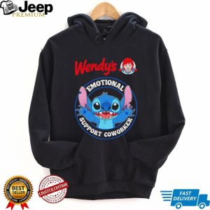 Wendy’s Emotional Support Coworker Stitch Disney Fan Black T Shirt Wendy’s Emotional Support Coworker Stitch Disney Fan Black T Shirt